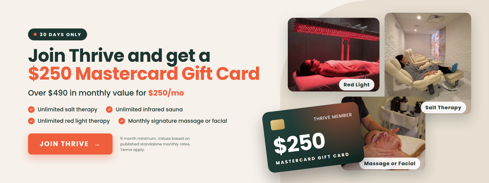 Join Thrive and get a $250 Mastercard Gift Card